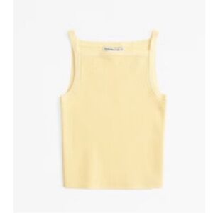Abercrombie & Fitch Yellow ottoman high neck tank
